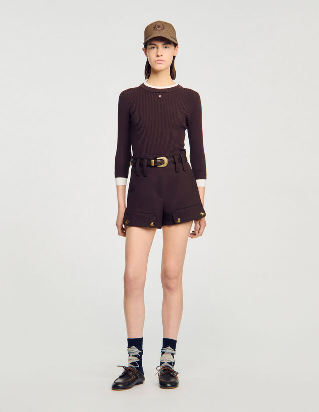 2-In-1 Mixed Wool Jumper - SFPPU02653 | sandro-paris.com 2-In-1 Mixed Wool Jumper : Sweaters & Cardigans color Navy Blue