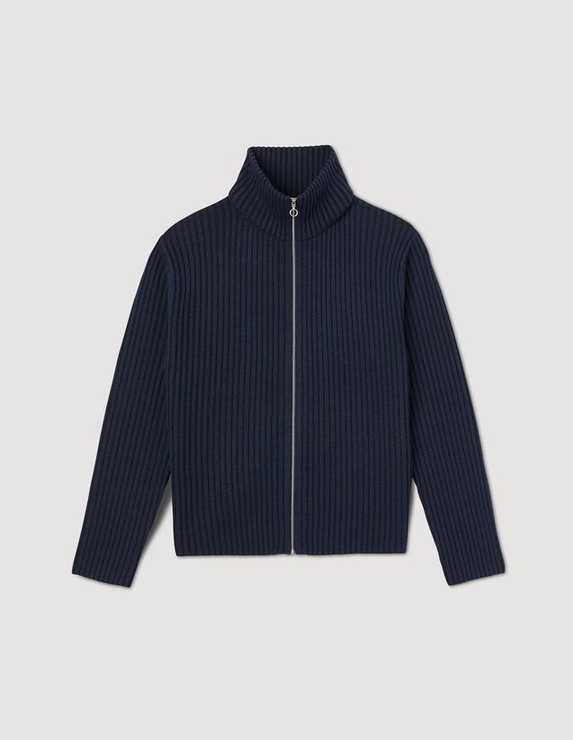 Ribbed Cardigan : Sweaters & Cardigans color Navy Blue