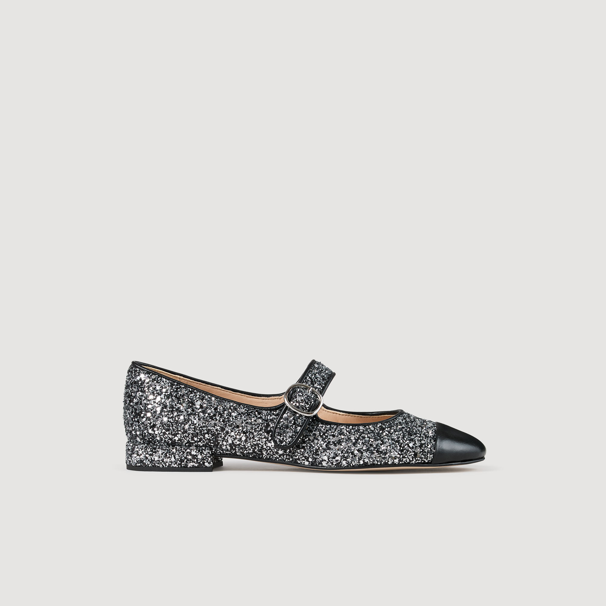 Glitter Ballet Flats : Loafers color Black