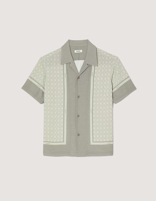 Short-Sleeved Patterned Shirt : Shirts color Ecru