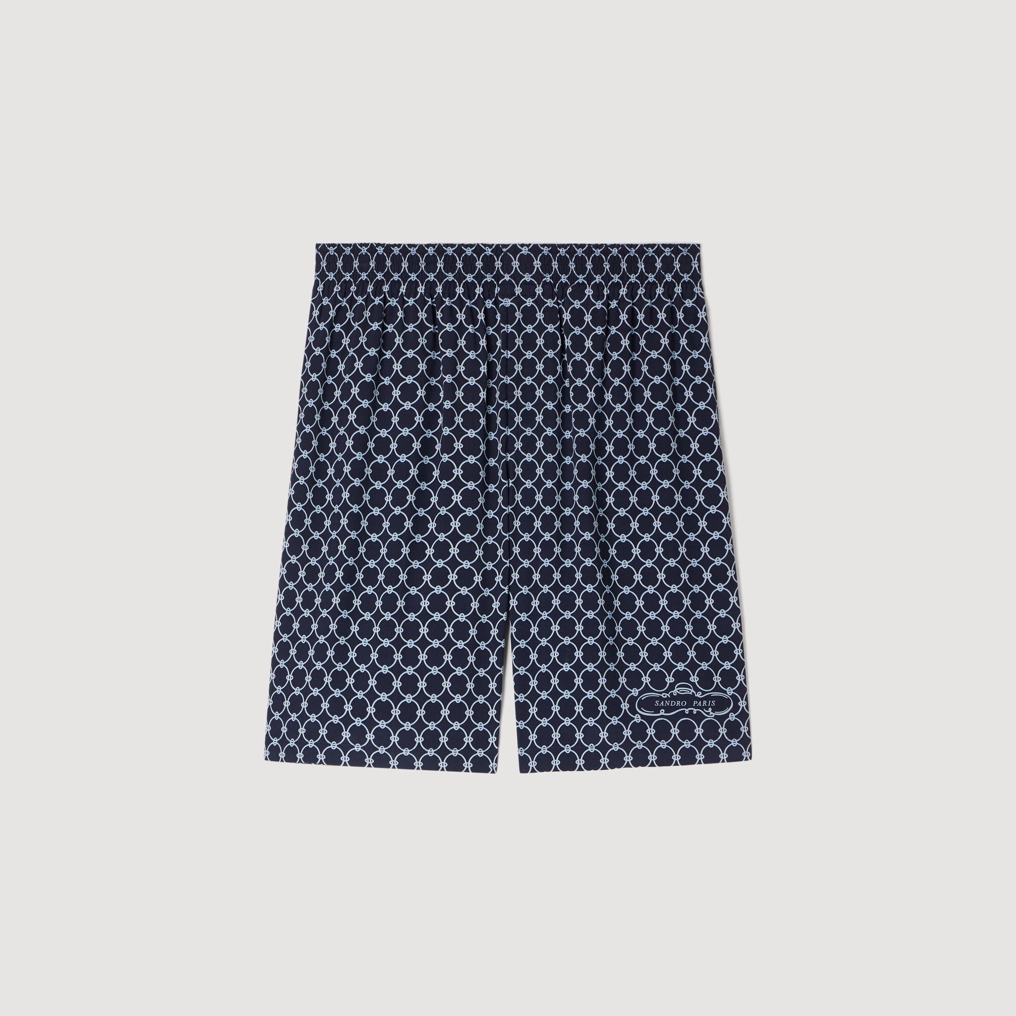 Link Print Floaty Shorts : Pants & Shorts color Navy Blue