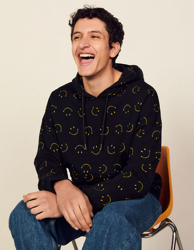 Smiley® Printed Hoodie : Sweatshirts color Black