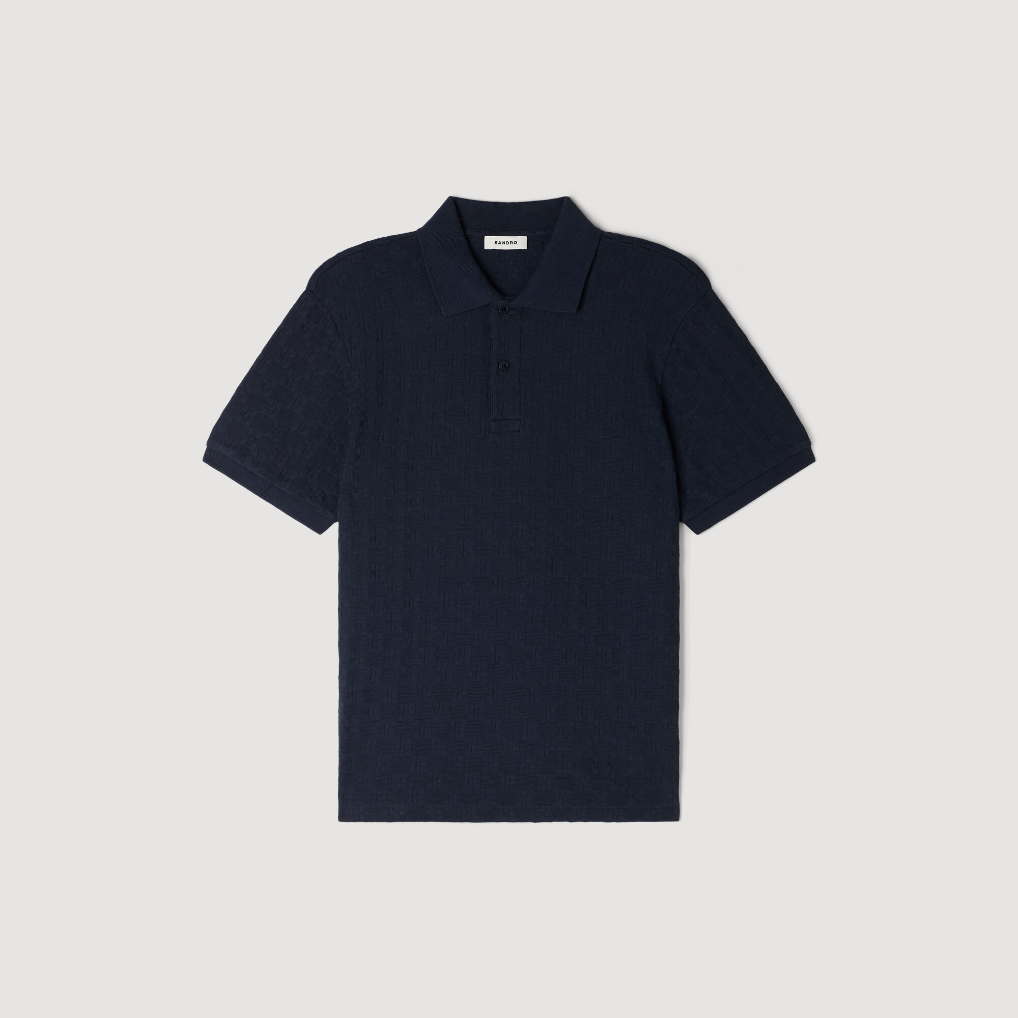 Square Cross Jacquard Polo Shirt : T-shirts & Polo shirts color Midnight Blue