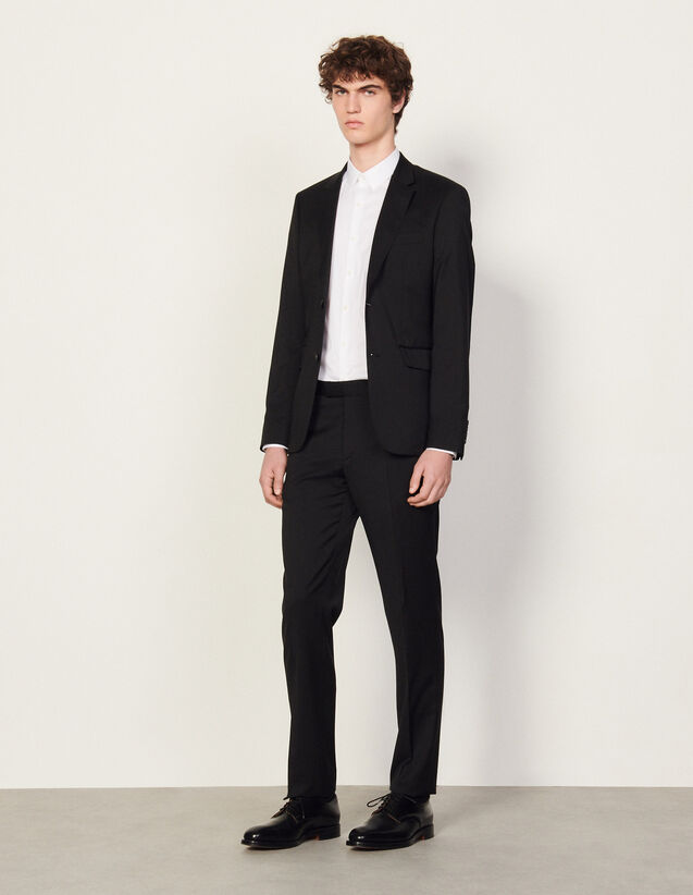 Wool Suit Trousers : Suits & Tuxedos color Black