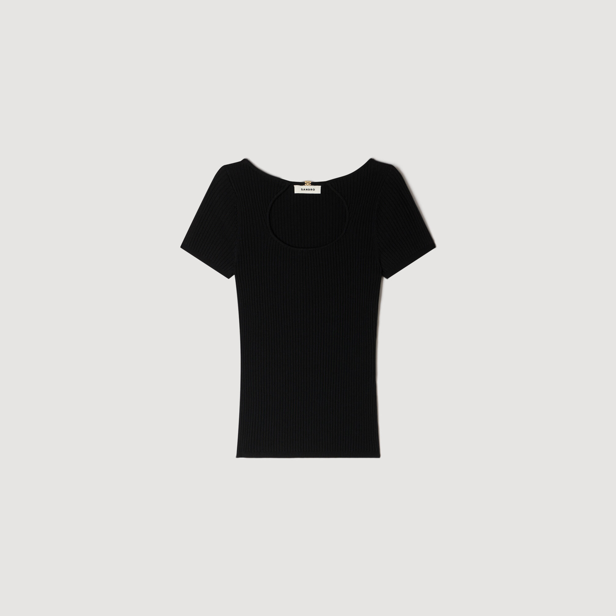 Openwork Collar Jumper : Sweaters & Cardigans color Black