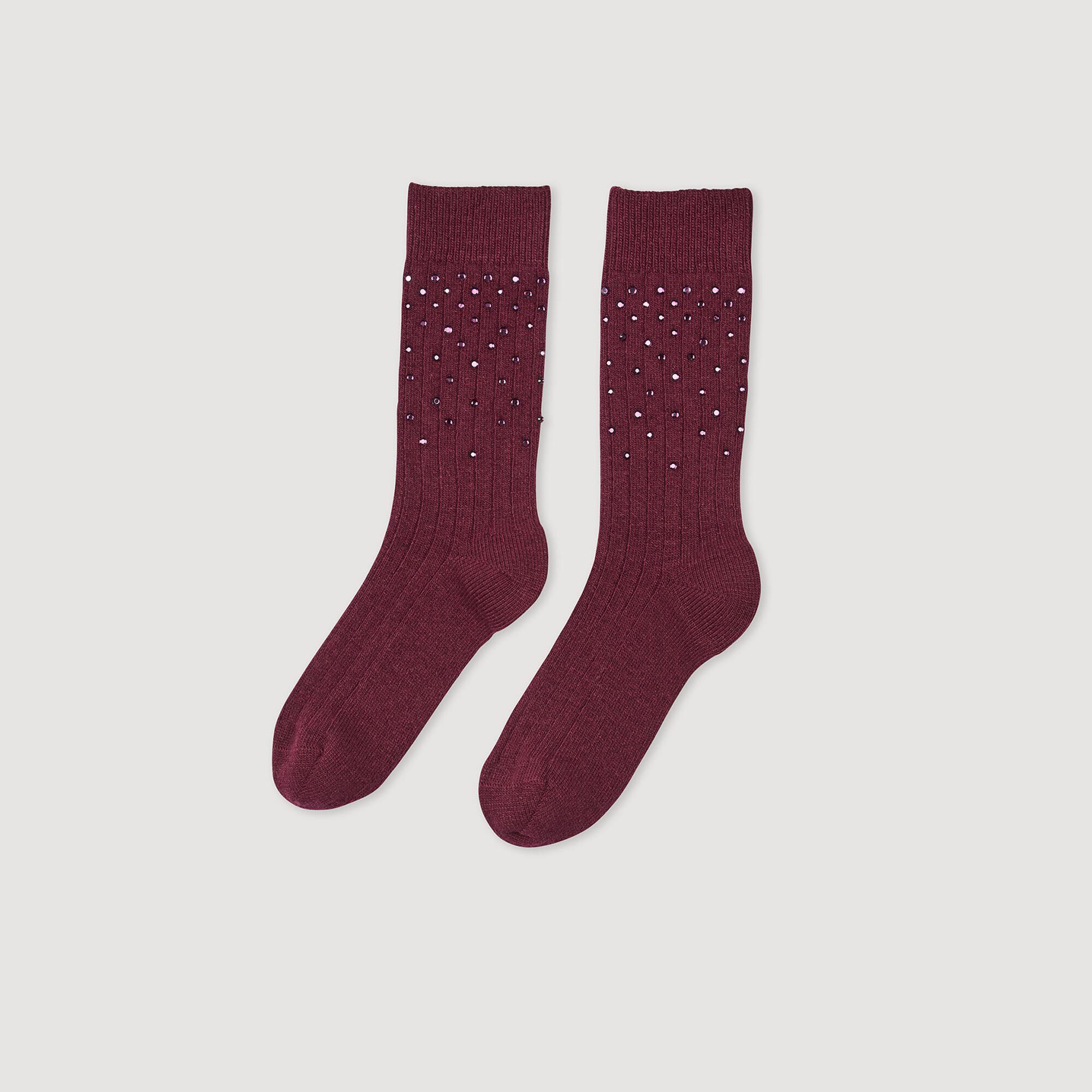 Rhinestone Socks : Other Accessories&nbsp; color Bordeaux
