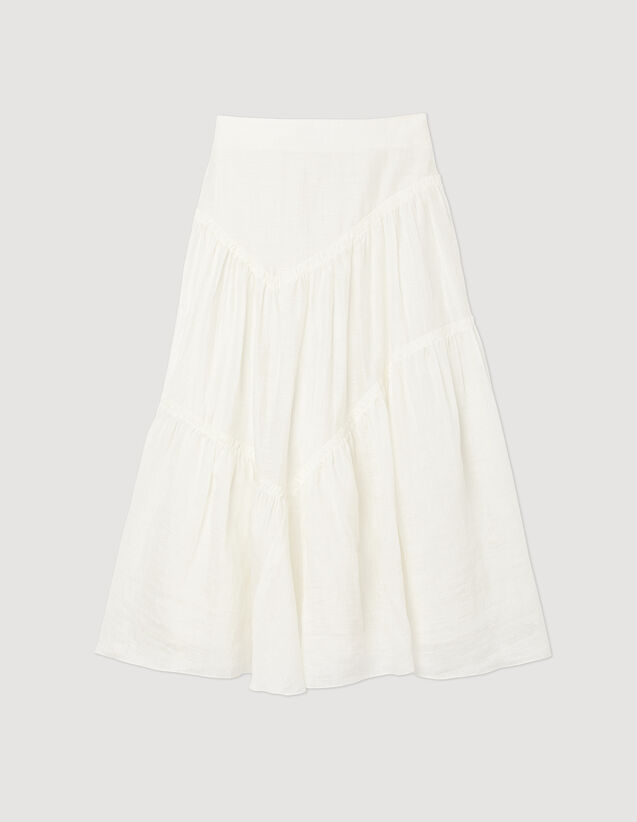 Long Ruffled Skirt : Skirts & Shorts color white
