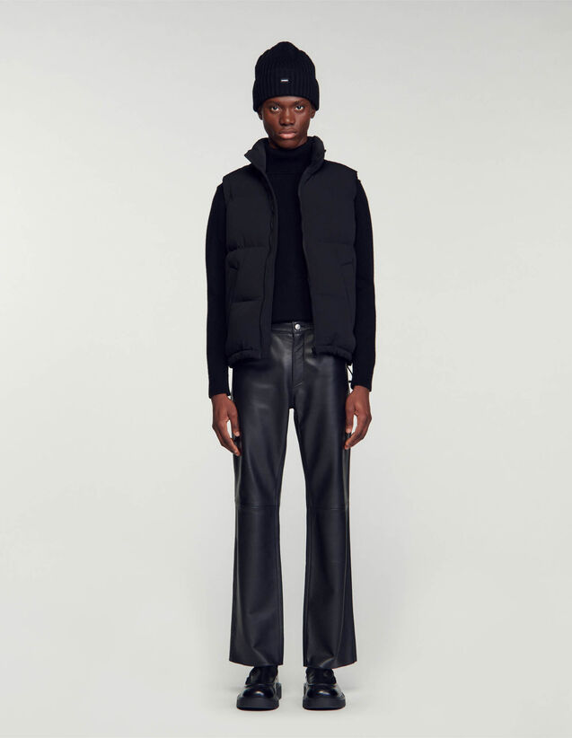 Sleeveless Puffer Jacket : Trench coats & Coats color Black
