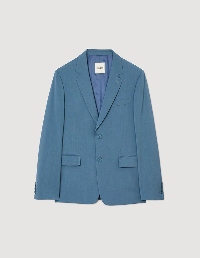 Wool Suit Jacket : Suits & Tuxedos color Blue Grey