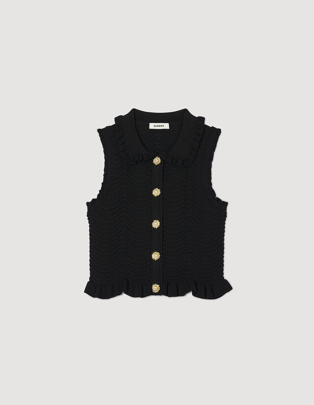 Sleeveless Knit Top : Sweaters & Cardigans color Black