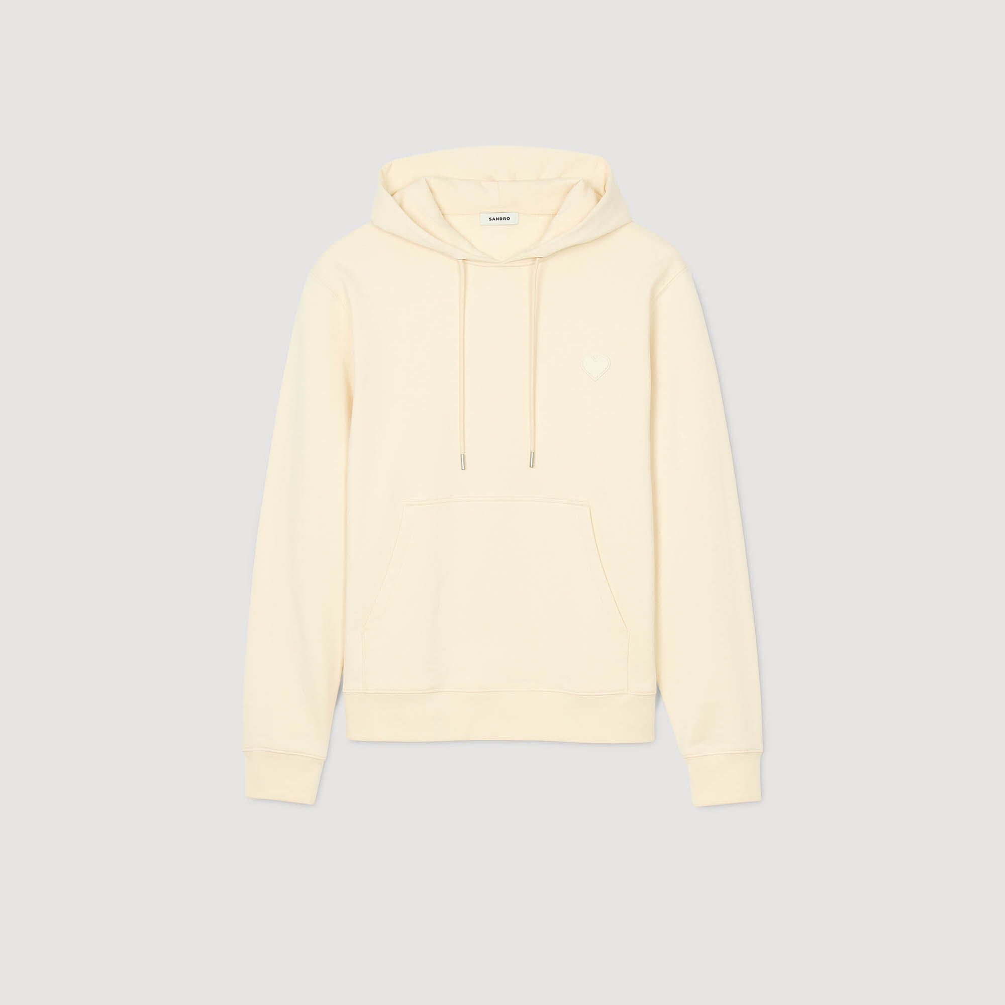 Heart Patch Sweatshirt : Sweatshirts color Butter cream