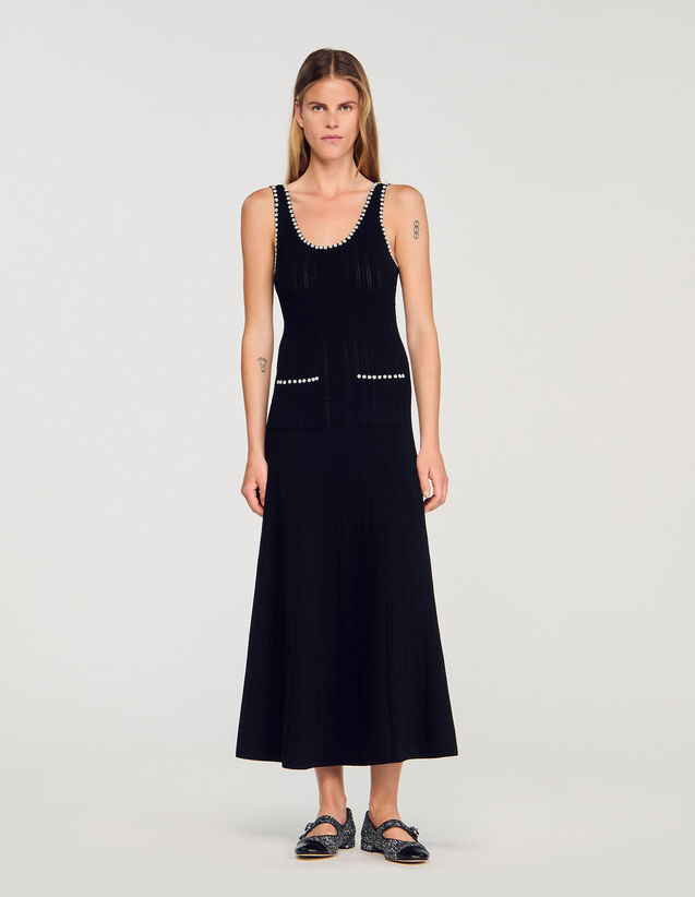 Beaded Dress - SFPRO04434 | sandro-paris.com Beaded Dress : Dresses color Black