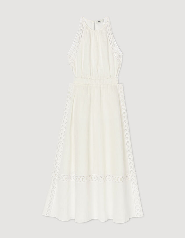 Linen Maxi Dress : Dresses color white