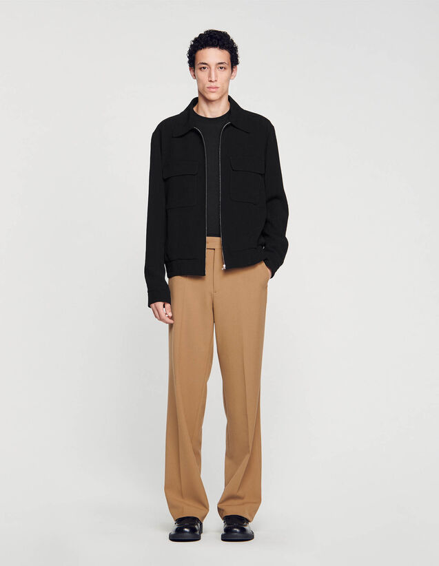 Zip-Up Jacket : Trench coats & Coats color Black