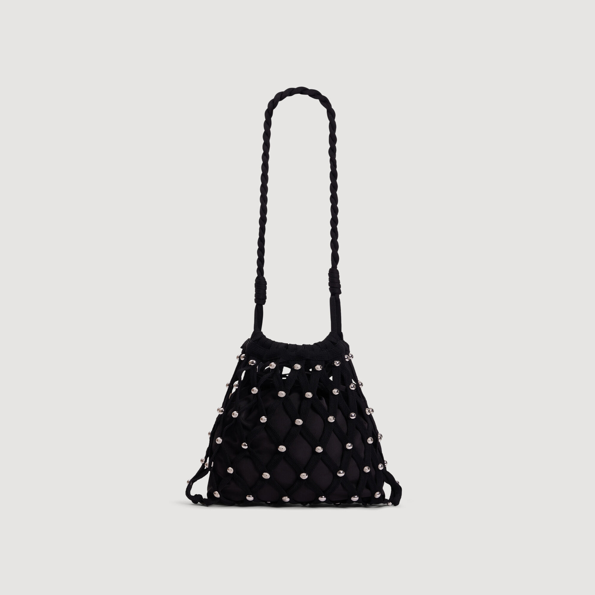 Studded Net Mesh Bag : Others Bags color Black