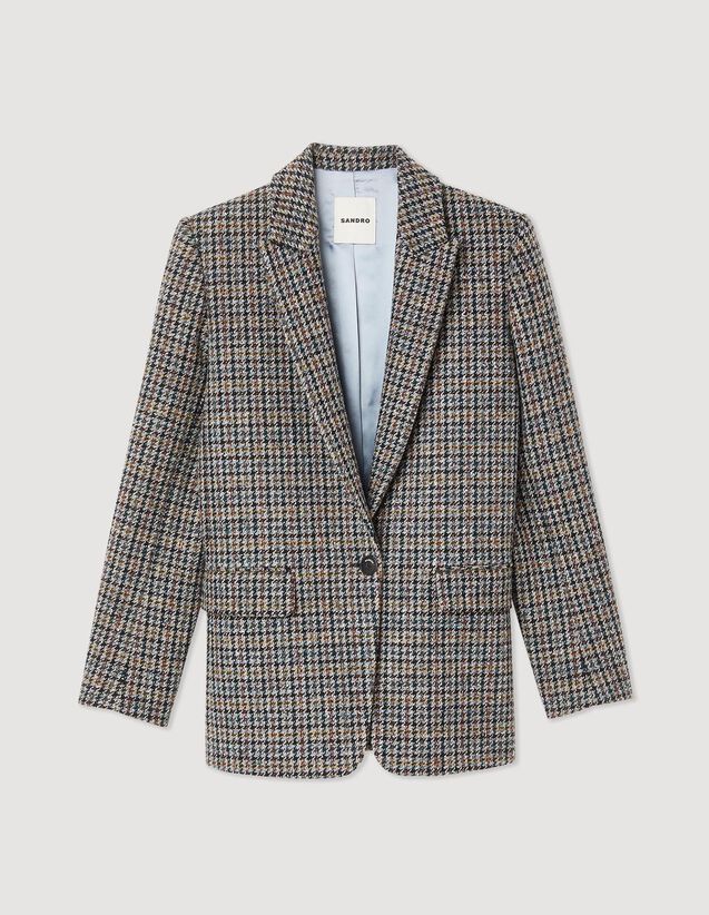 Checked Tailored Jacket : Blazers & Jackets color Blu / Beige