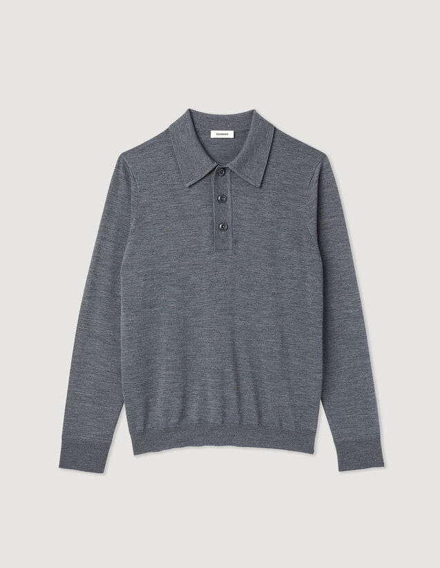 Merino Wool Polo Shirt : T-shirts & Polo shirts color Mocked Grey