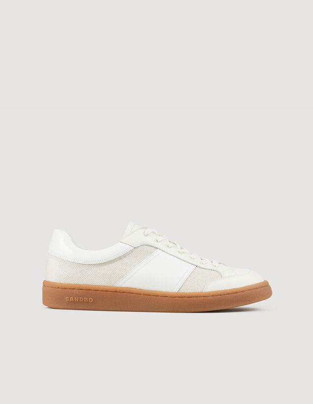 Leather Trainers : Shoes color Ecru