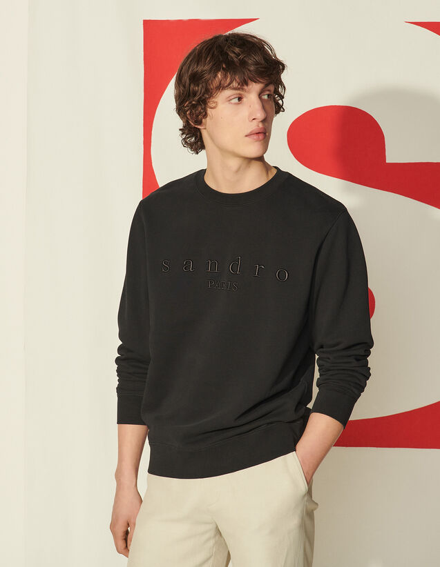 Sweatshirt With Sandro Embroidery : Sweatshirts color Black