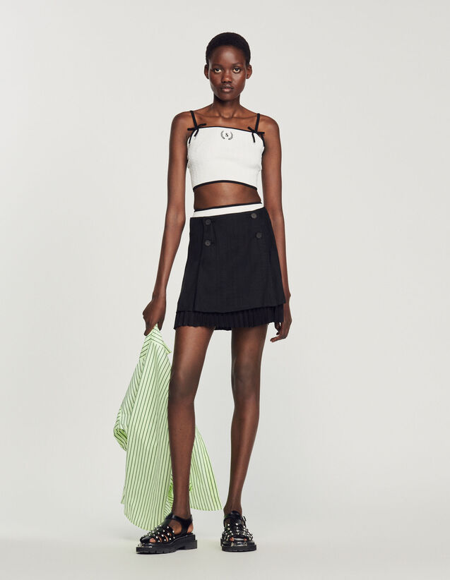 Knitted Crop Top : Skirts & Shorts color white