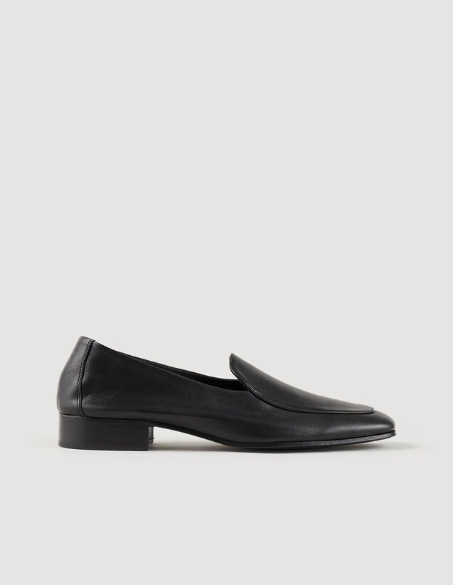 Leather Loafers : Shoes color Black