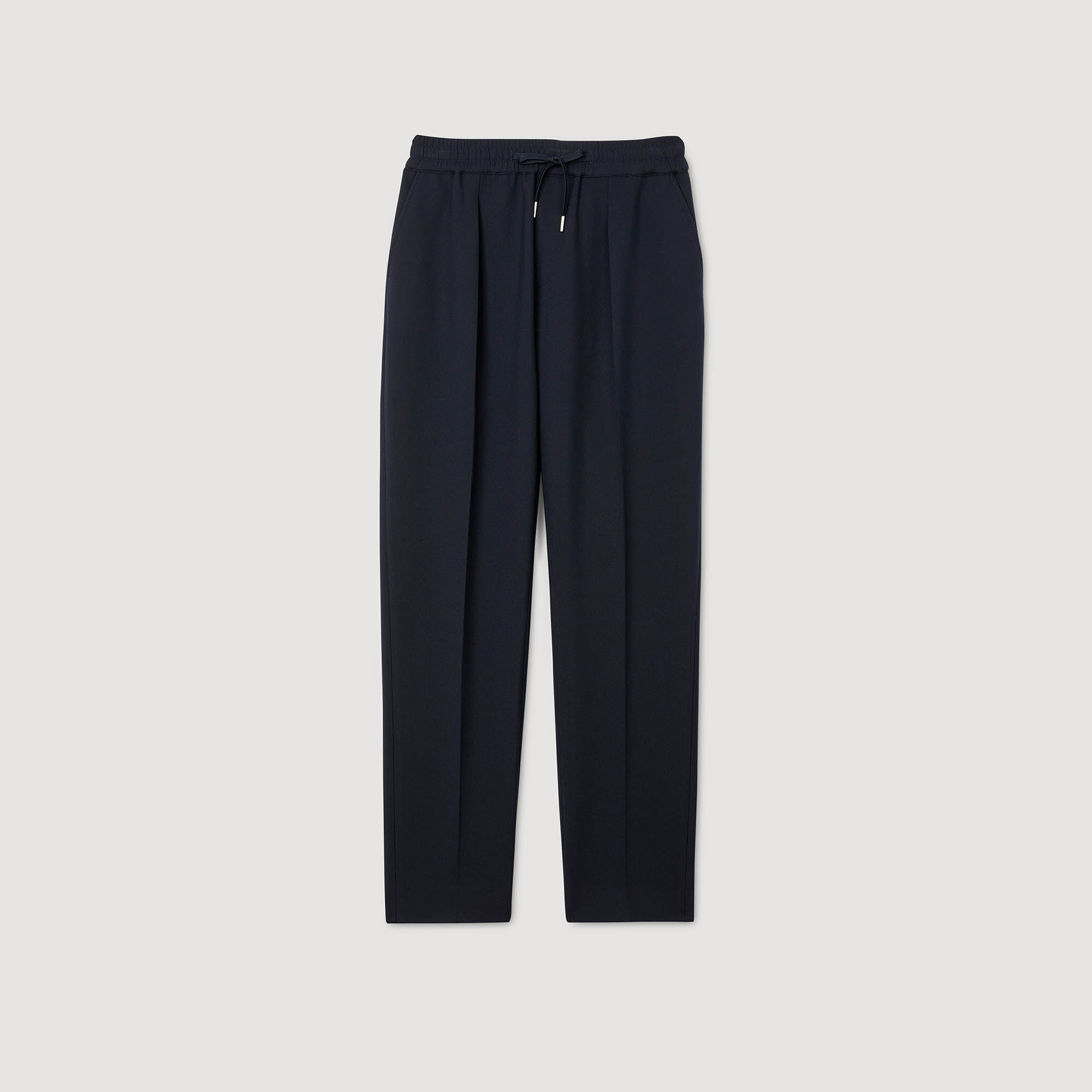 Elasticated Straight-Leg Trousers : Pants & Shorts color Navy Blue