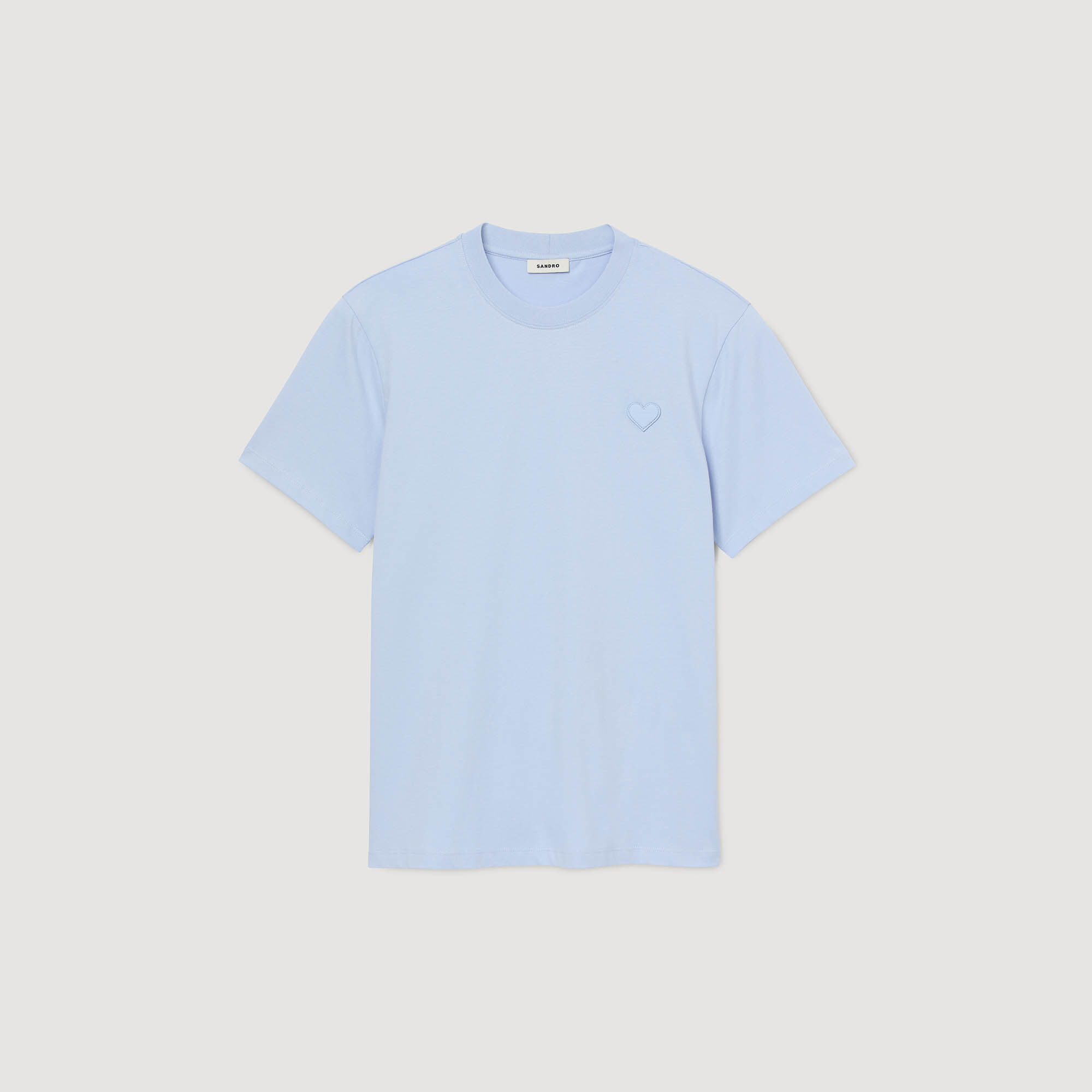 T-Shirt With Heart Patch : T-shirts & Polo shirts color Sky Blue