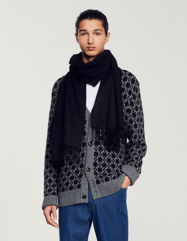 Wool And Cashmere Scarf : Scarves color Black