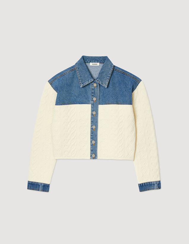 Dual-Material Coatigan : Sweaters & Cardigans color Ecru