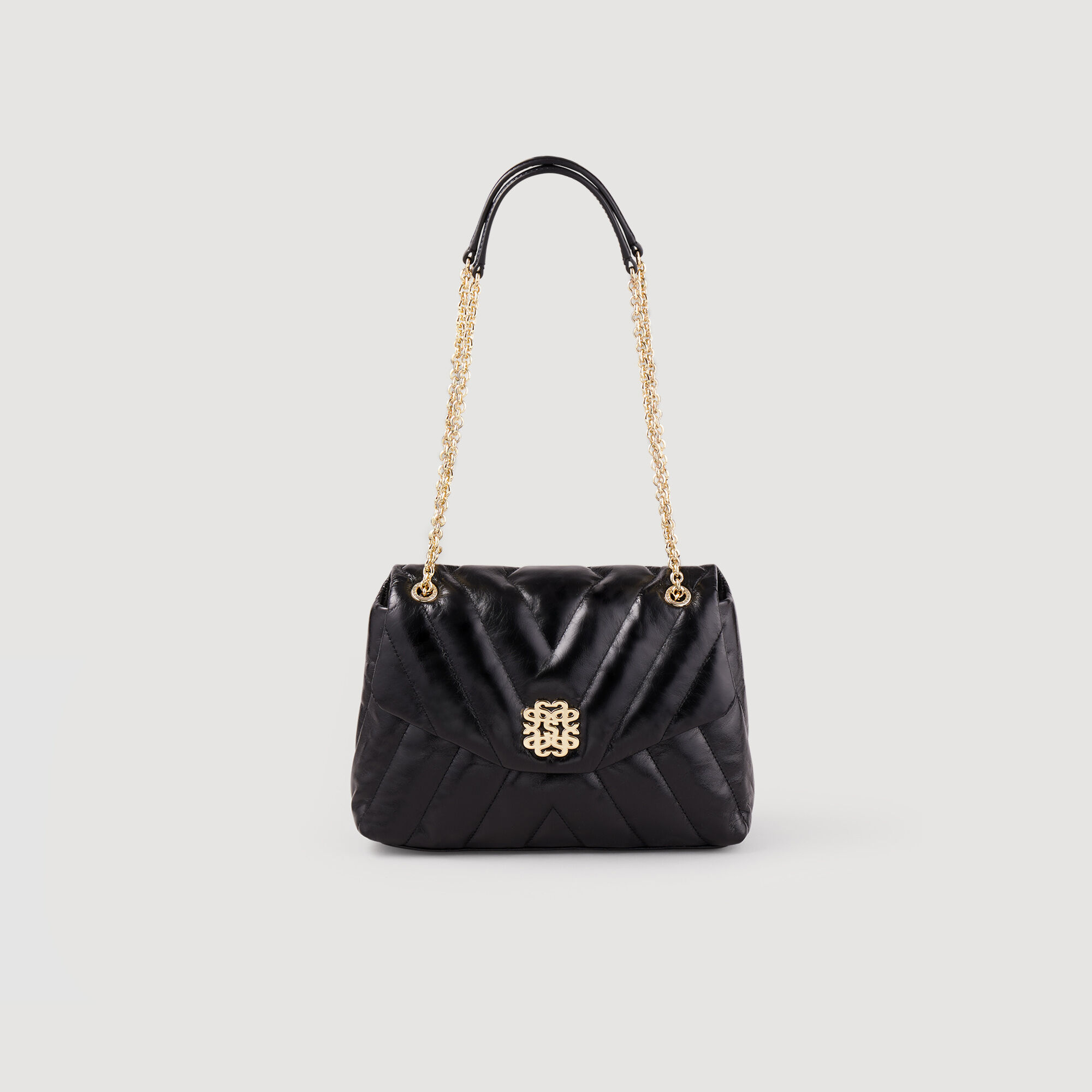 Mila Quilted Leather Bag : Bags&nbsp; color Black