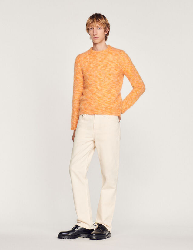 Round Neck Wool Sweater : Sweaters & Cardigans color Orange