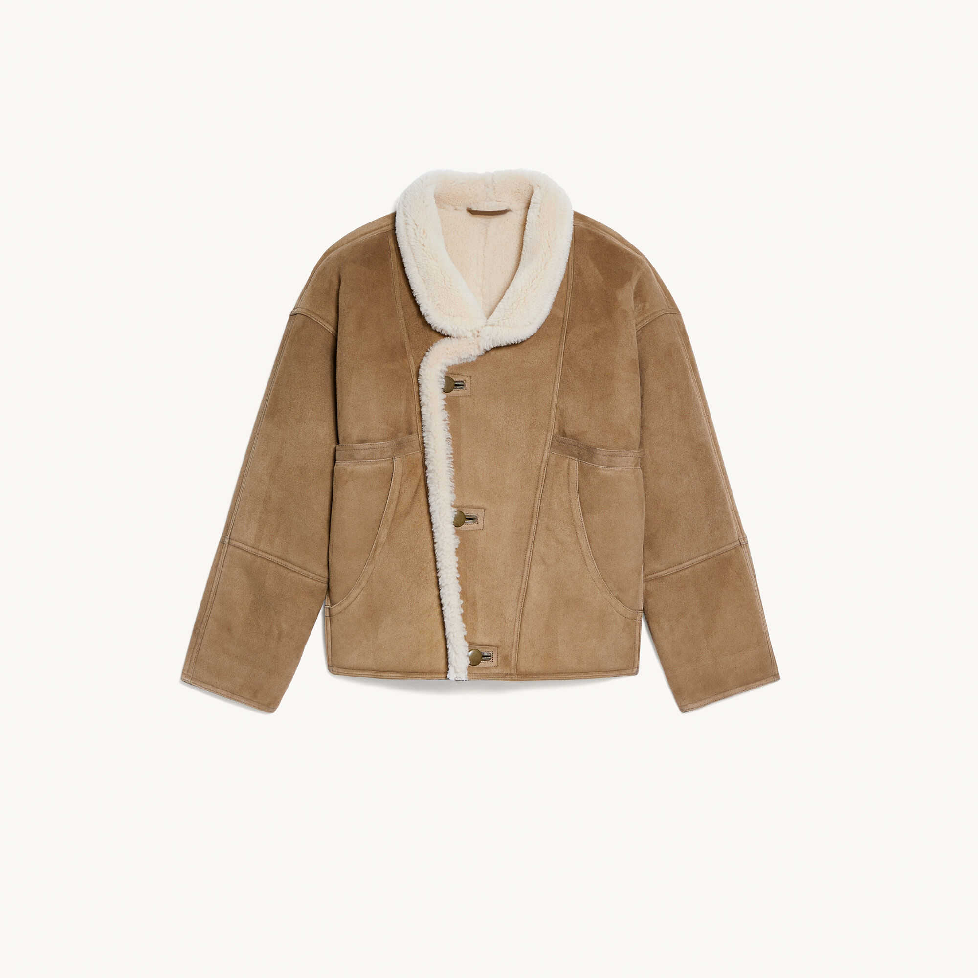 Manteau peau top lainée sandro