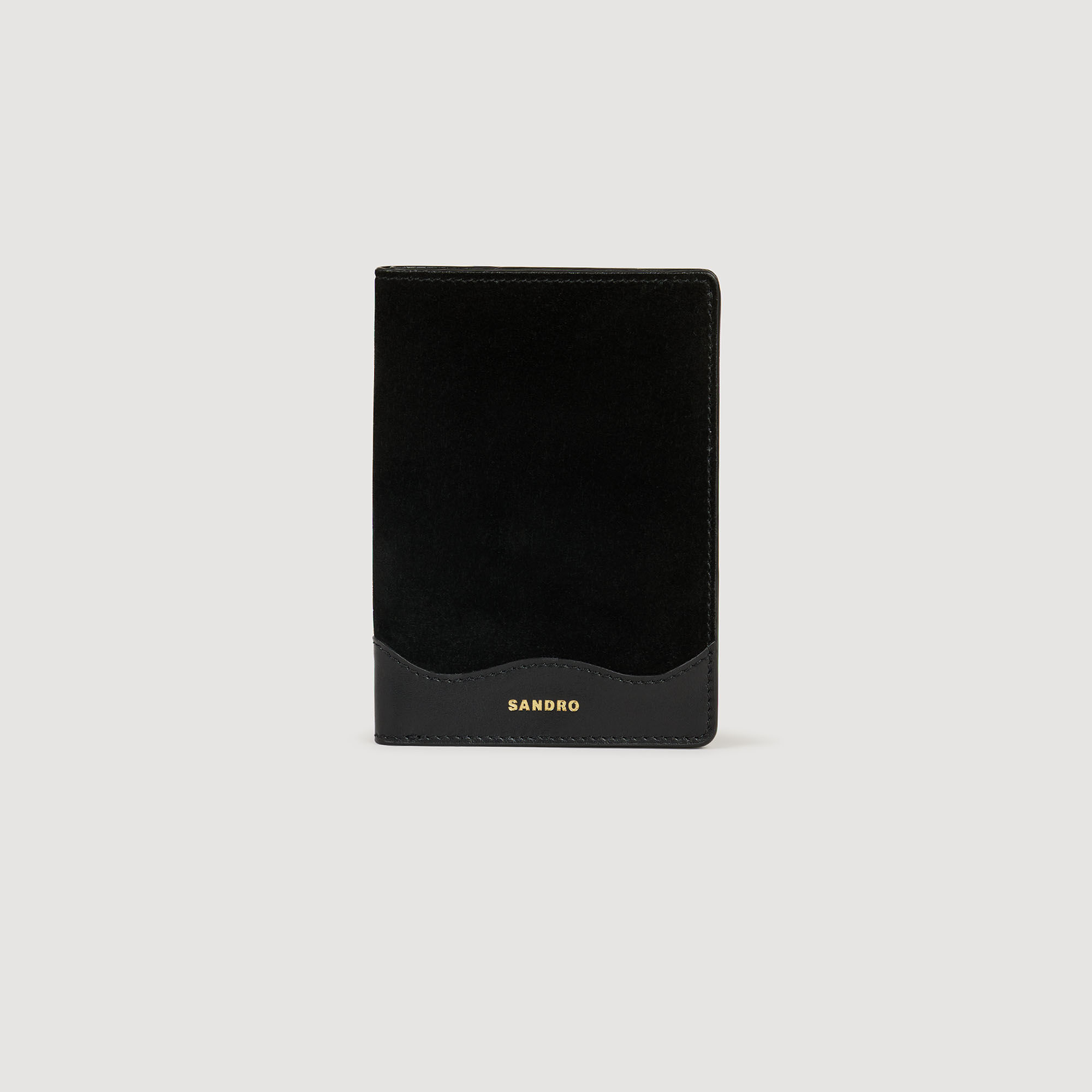 Leather And Suede Passport Case : Small Leather goods color Black