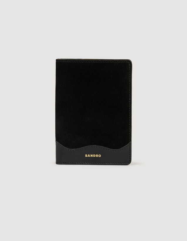 Leather And Suede Passport Case : Small Leather goods color Black
