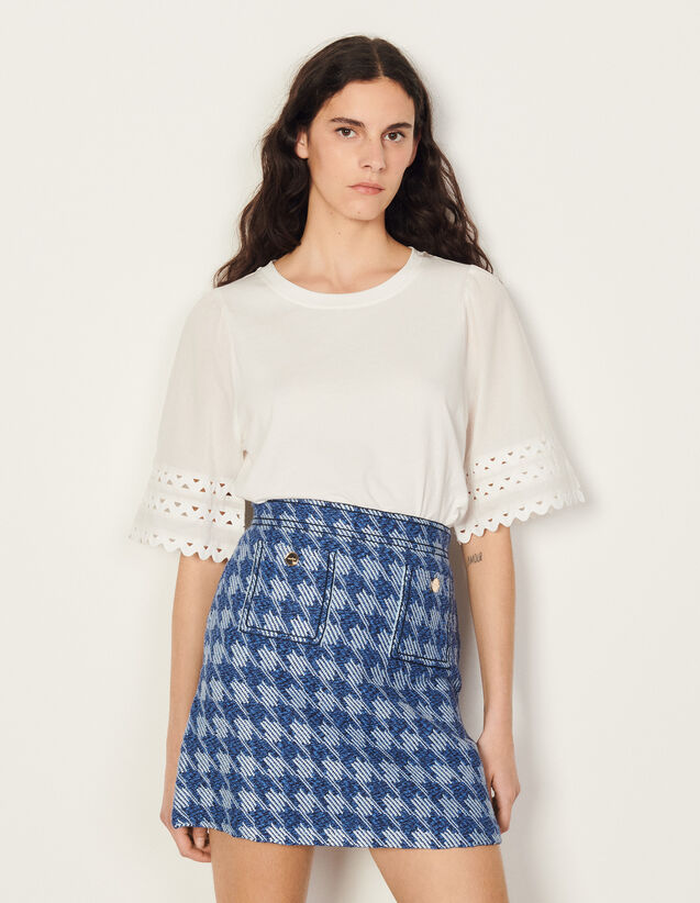 Short Tweed Skirt : Skirts & Shorts color Blue