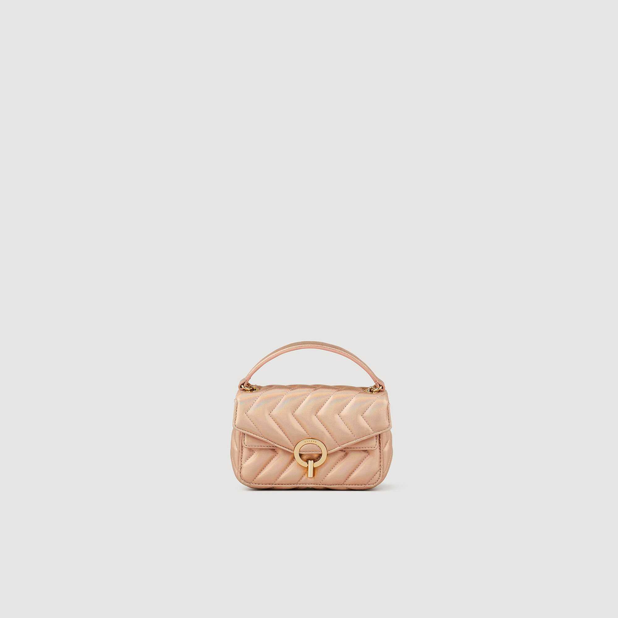 Quilted Iridescent Leather Mini Yza Bag : Bags&nbsp; color Pink