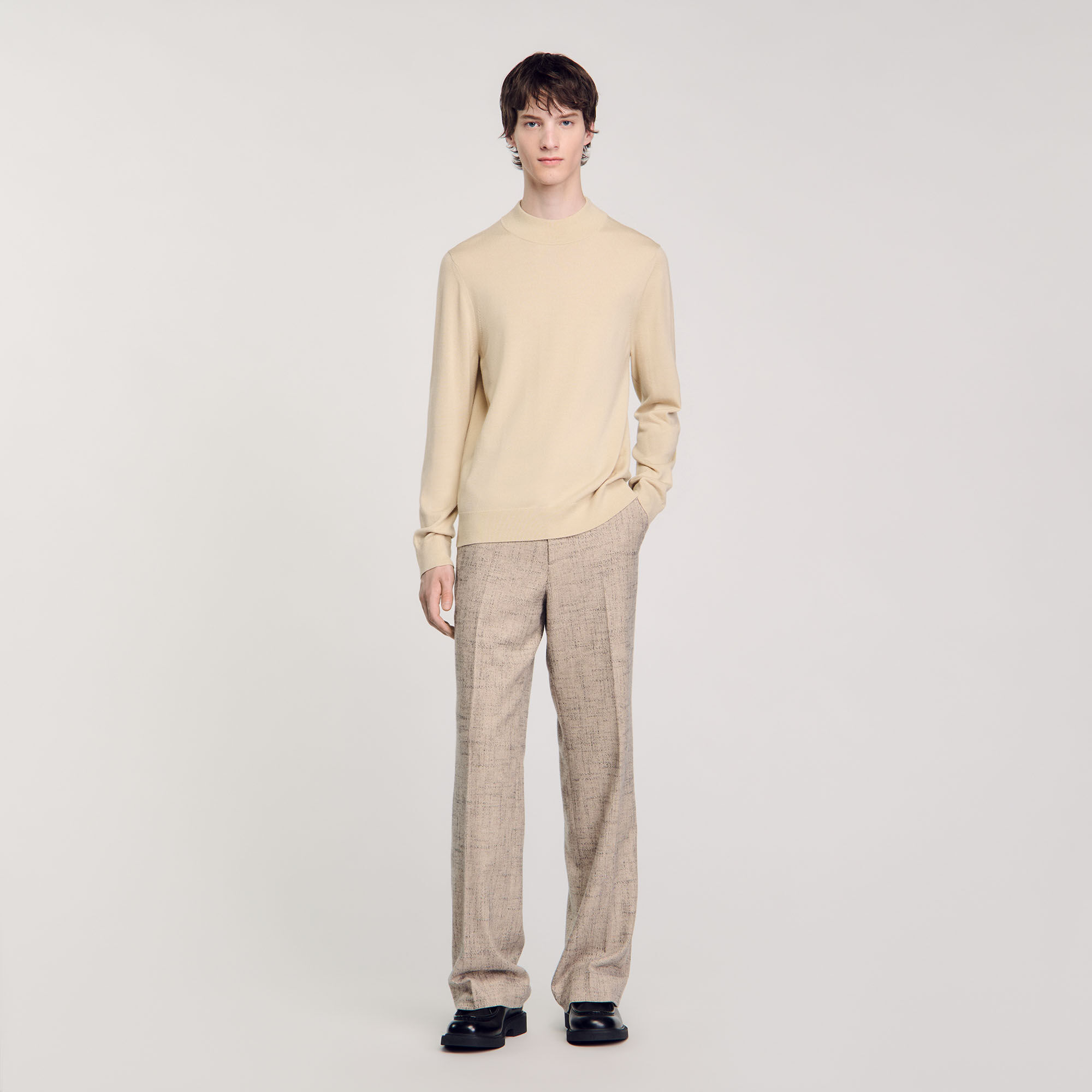 Funnel Neck Sweater : Sweaters & Cardigans color Cream