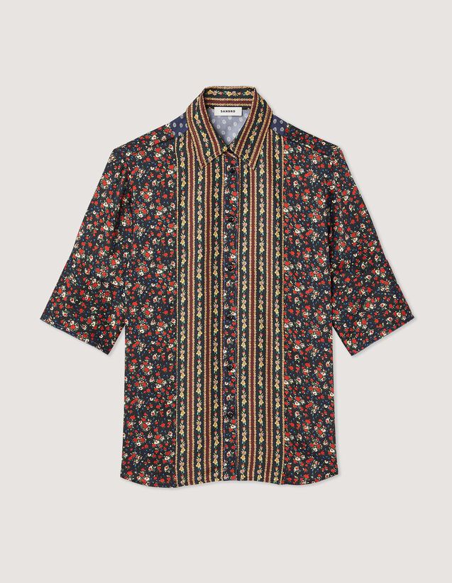 Floral Short-Sleeved Shirt : Shirts color Multi-Color