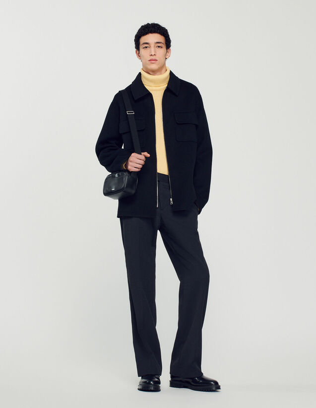 Wool Jacket : Trench coats & Coats color Black