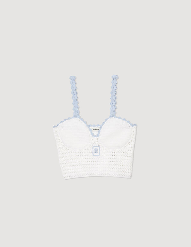 Crochet Crop Top : Sweaters & Cardigans color white