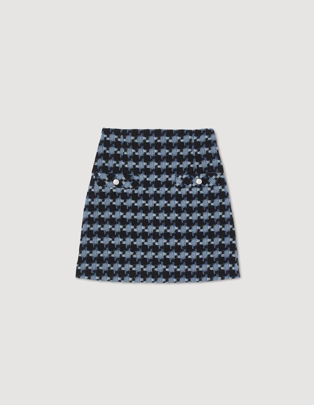 Short Tweed Skirt : Skirts & Shorts color Blue / Black
