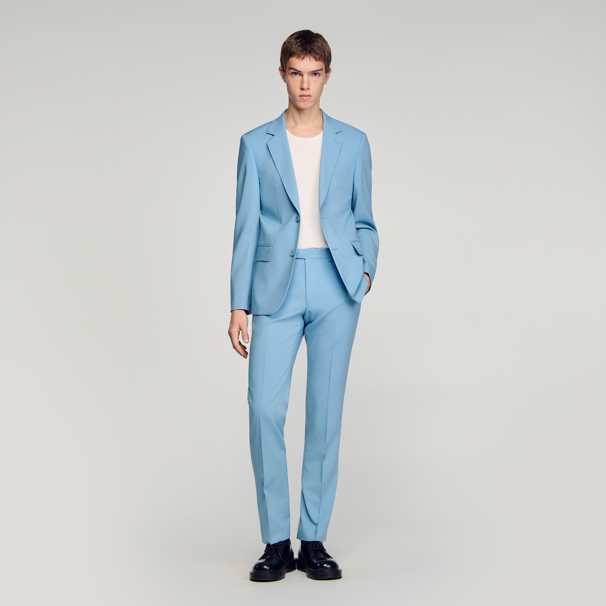 Wool Suit Jacket : Suits & Tuxedos color Sky Blue