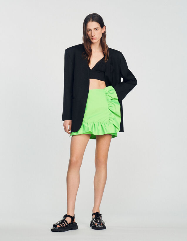 Short Ruffled Skirt : Skirts & Shorts color Vert fluo