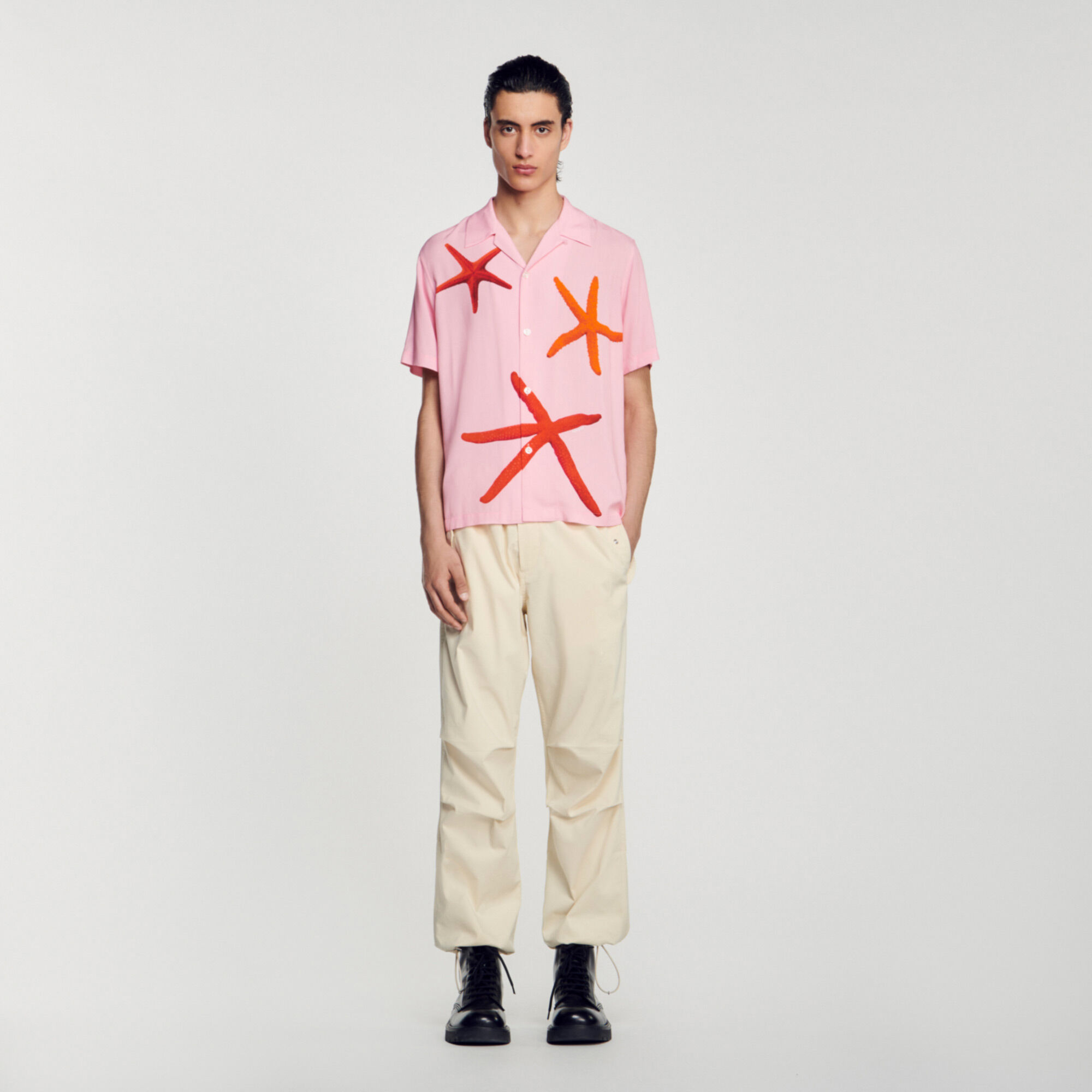 Starfish Printed Shirt : Shirts color Pink