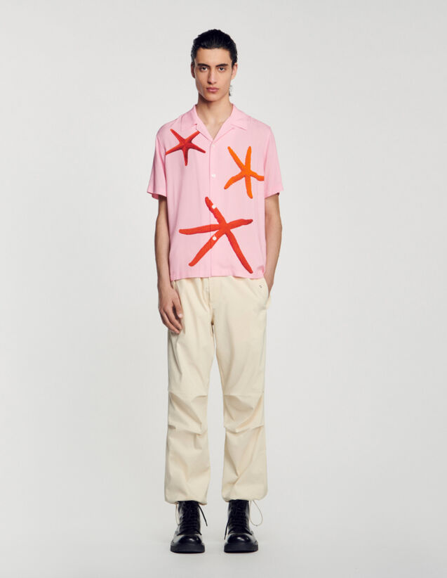 Starfish Printed Shirt : null color Pink