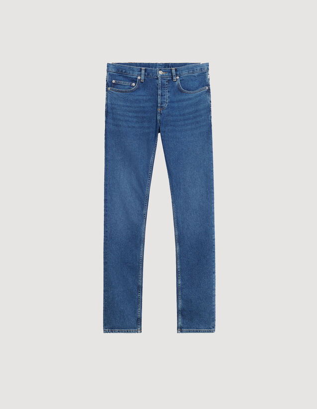 Washed Jeans - Slim Cut : Jeans color Blue Vintage - Denim