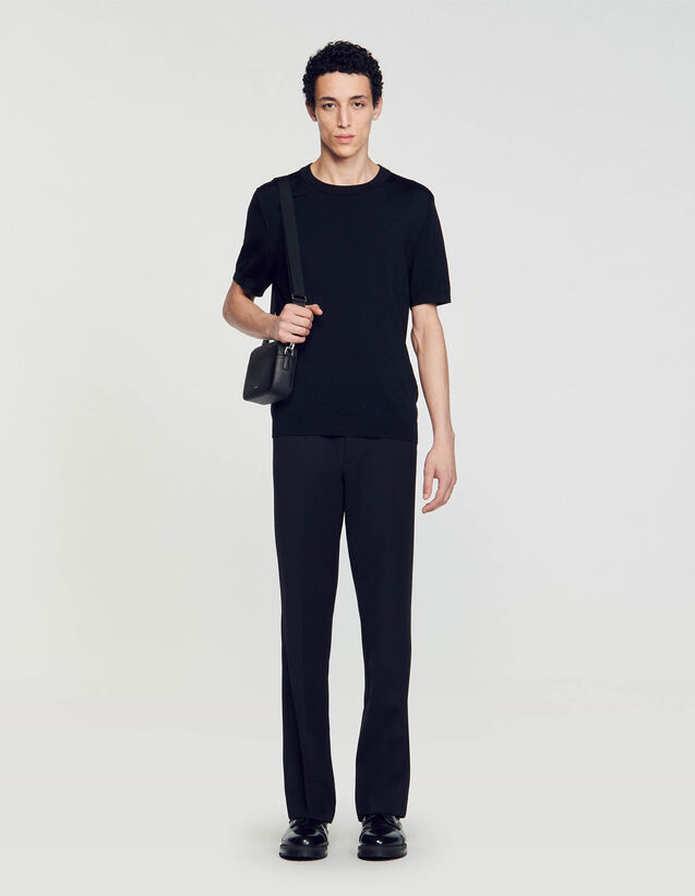 Knitted T-Shirt - SHPTR00317 | sandro-paris.com Knitted T-Shirt : T-shirts & Polo shirts color Black