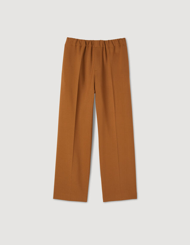 Wide-Leg Trousers : Pants & Shorts color Brown