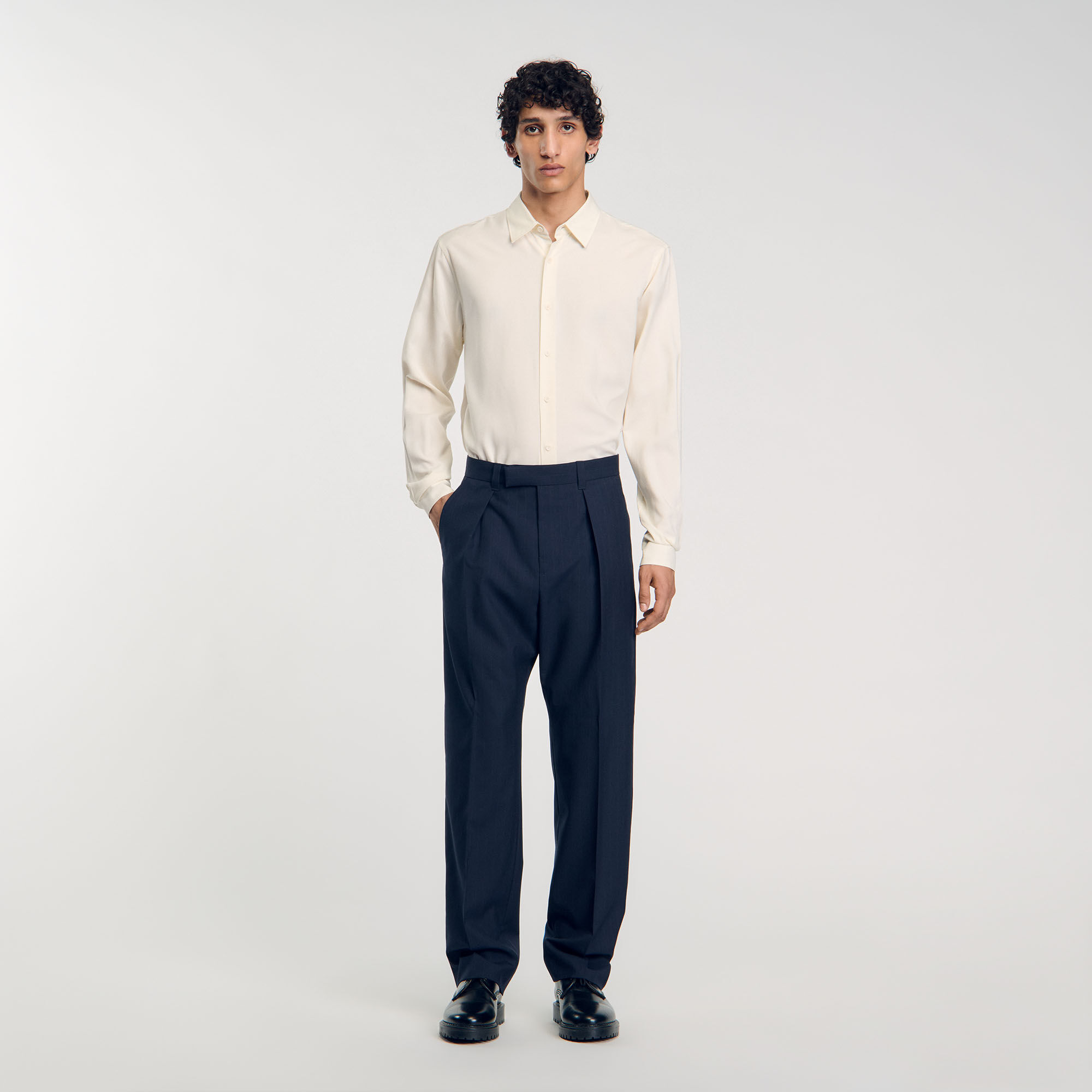 Box pleat trousers cheap