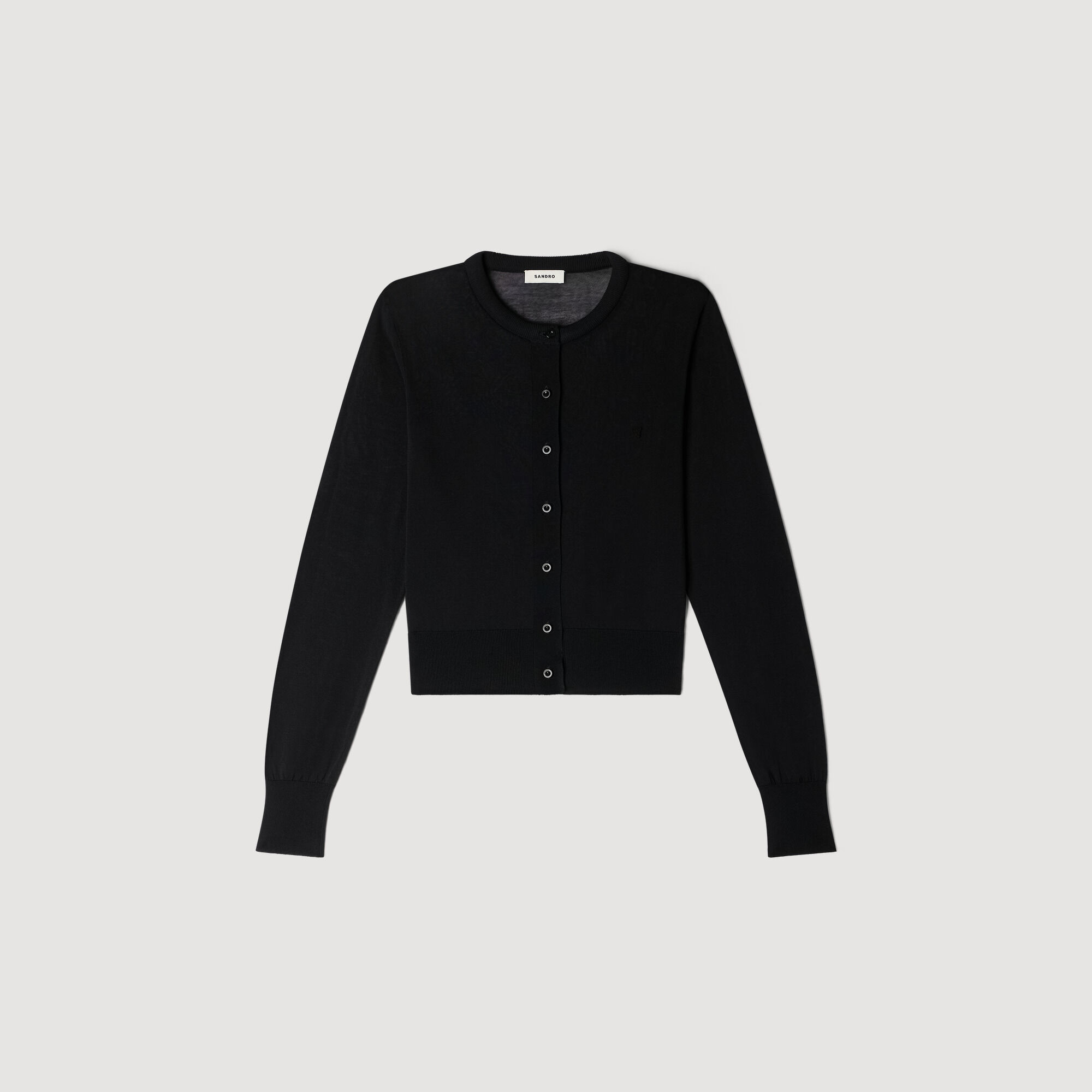 Padded Round Neck Cropped Cardigan : Sweaters & Cardigans color Ecru